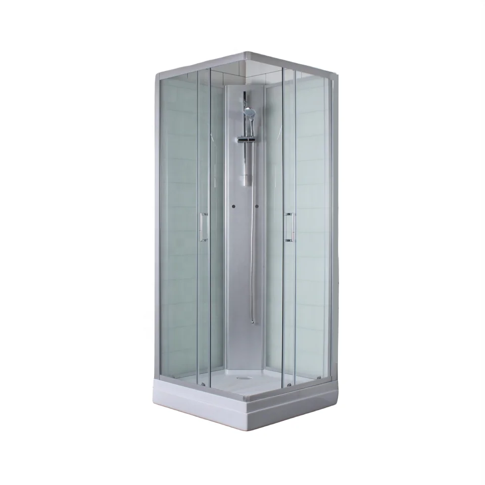 Oumeiga 80x80 small shower cubicle basic shower cabin transparent tempered glass