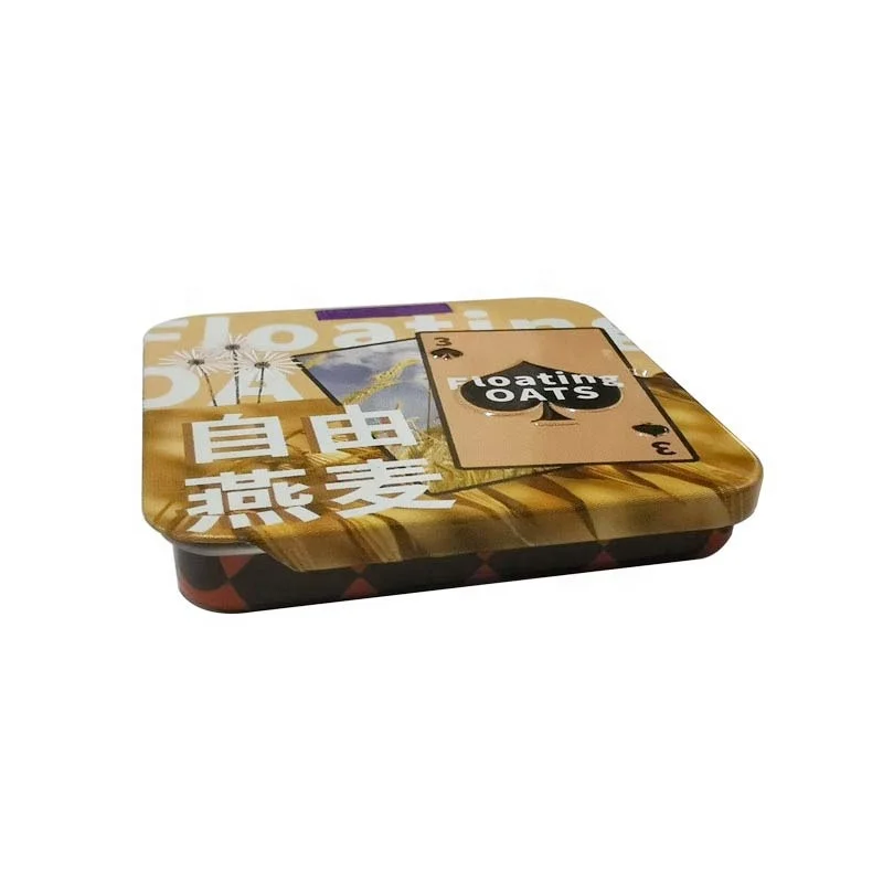display use pocket size custom printing square shape slide lid tin box with magnet for eye shadow