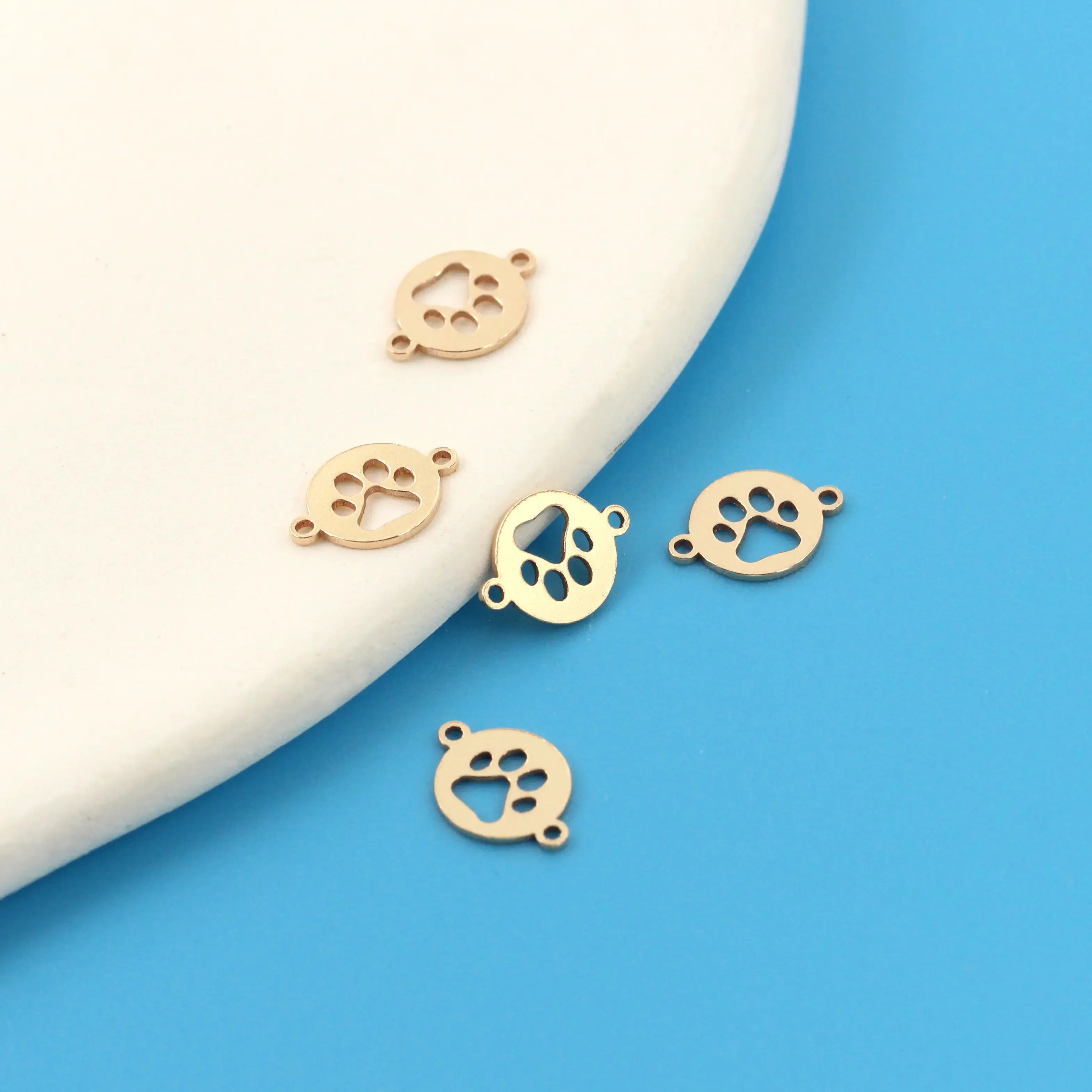 Permanent Jewelry 14k Gold Filled Dog Paw Charm Sterling Silver 925 connectors for Women DIY Making