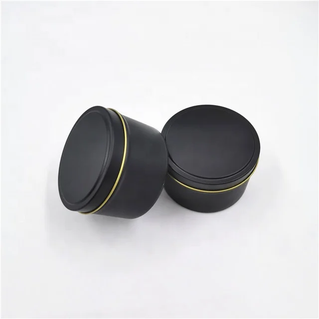 2oz 4oz 6oz 8oz round black candle tins candle box packaging  in stock