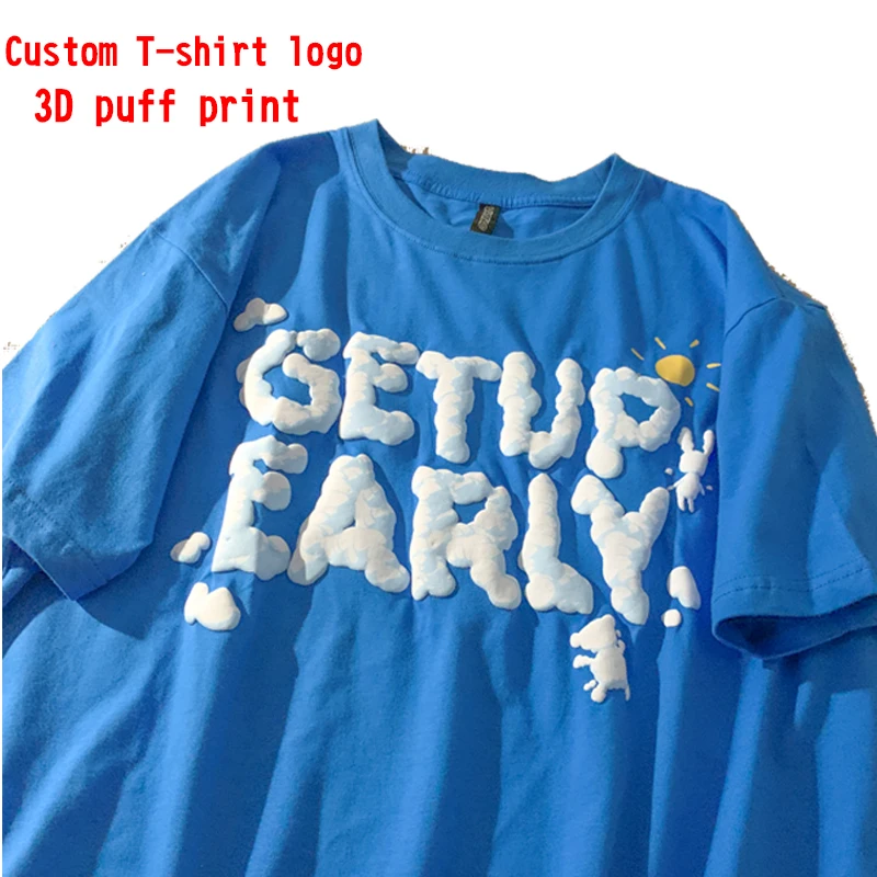 Мужская хлопковая Футболка с объемным принтом