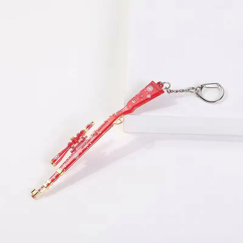 High Quality Mini Pistol Model Keychain Zinc Alloy Game Model Gun Shape Keychain Men Army Fan Metal Miniature Model Keychain