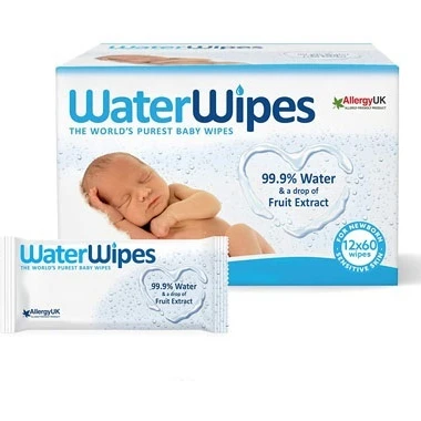 60ct Sensitive Non-Woven Baby WaterWipes Baby Wipes Babies 99.9 Pure Water Popular In Asia/EU Water Wipes for Newborns