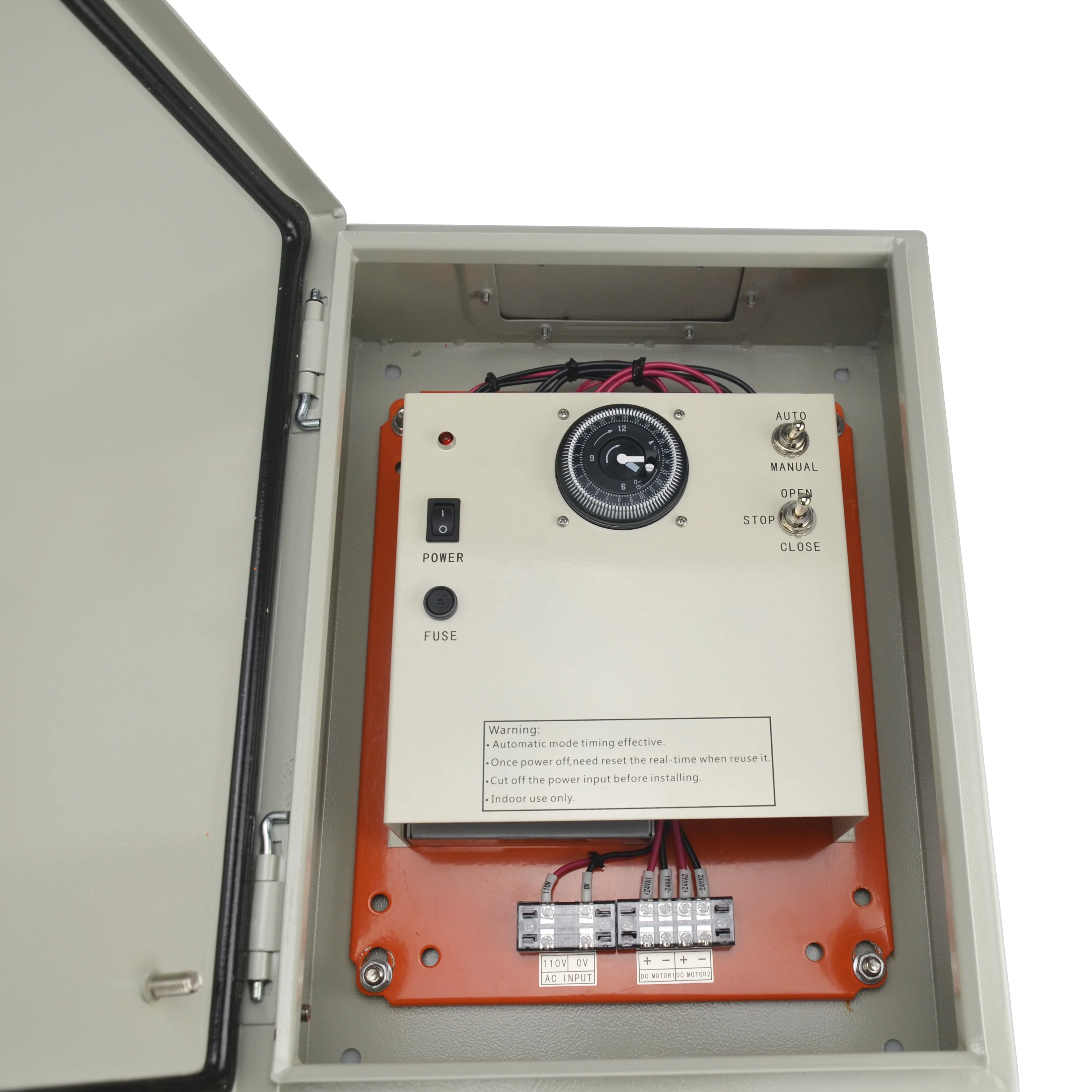 Greenhouse Roll Up Motor Timer Controller Automatic for Ventilation with AC110V to DC24V Transformer Timing Control Open Close