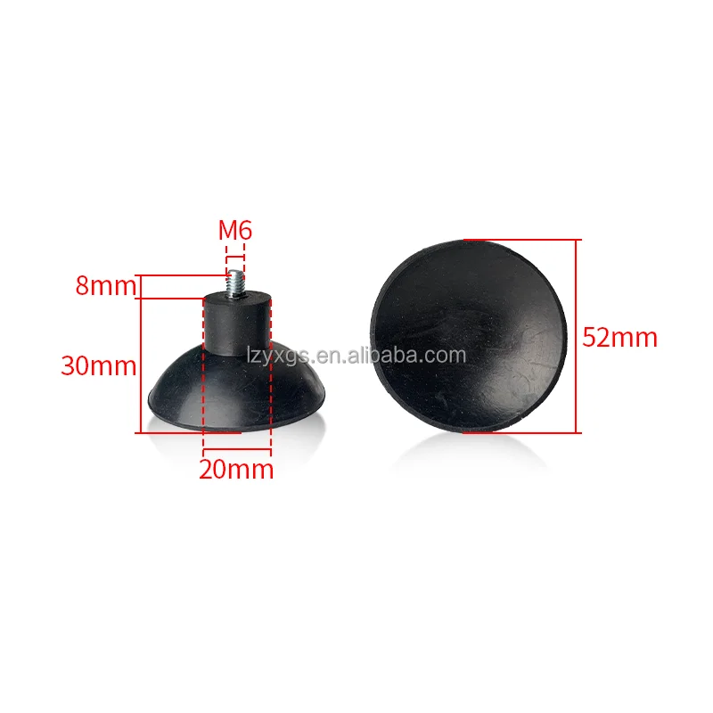 M6*52*30mm Rubber Suction Cups With Screws Industrial Machinery Accessories Vacuum