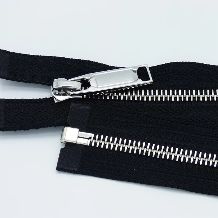 YAB Wholesale Custom Zip High Quality 5# Copper Swiss Teeth White Gold Copper Metal Heavy Duty Zipper For Boots