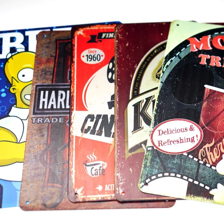 China Factory Wholesale Custom Logo Designer Bulk Sublimation 20*30cm Blanks Car Metal Poster Vintage Signs Metal Tin