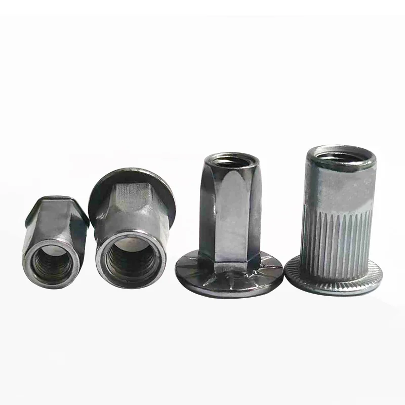 M3m4m5 full hexagonal flat head hollow rivet nut pull cover internal thread sliding tooth galvanized insert