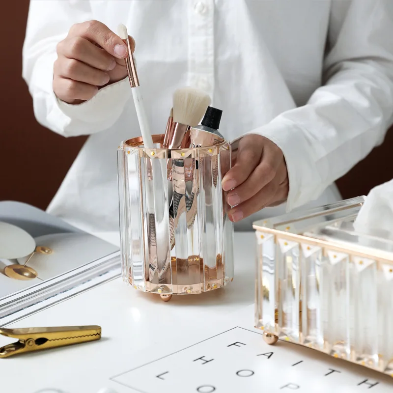 Tissue Box New Home Decorative Container Luxury Gold Facial Car Holders Cover Metal Glass Paper Rhinestones Crystal Tissue Box