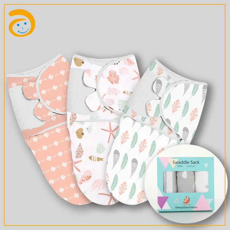 Newborn Baby Sleeping Swaddle Sacks 100% Cotton Soft Baby Swaddle Wrap Baby Sleeping Bags