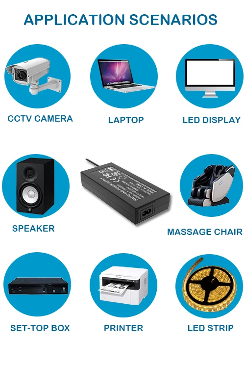 72w universal desktop ac dc power adapter 12v 6a 24v 3a power supply for Massage products