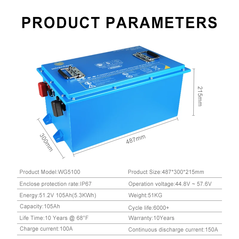 36V 51.2V 72V Customized Golf Cart Lithium Battery IP67 Waterproof High Power 5KWh 10KWh Lifepo4 Batteries