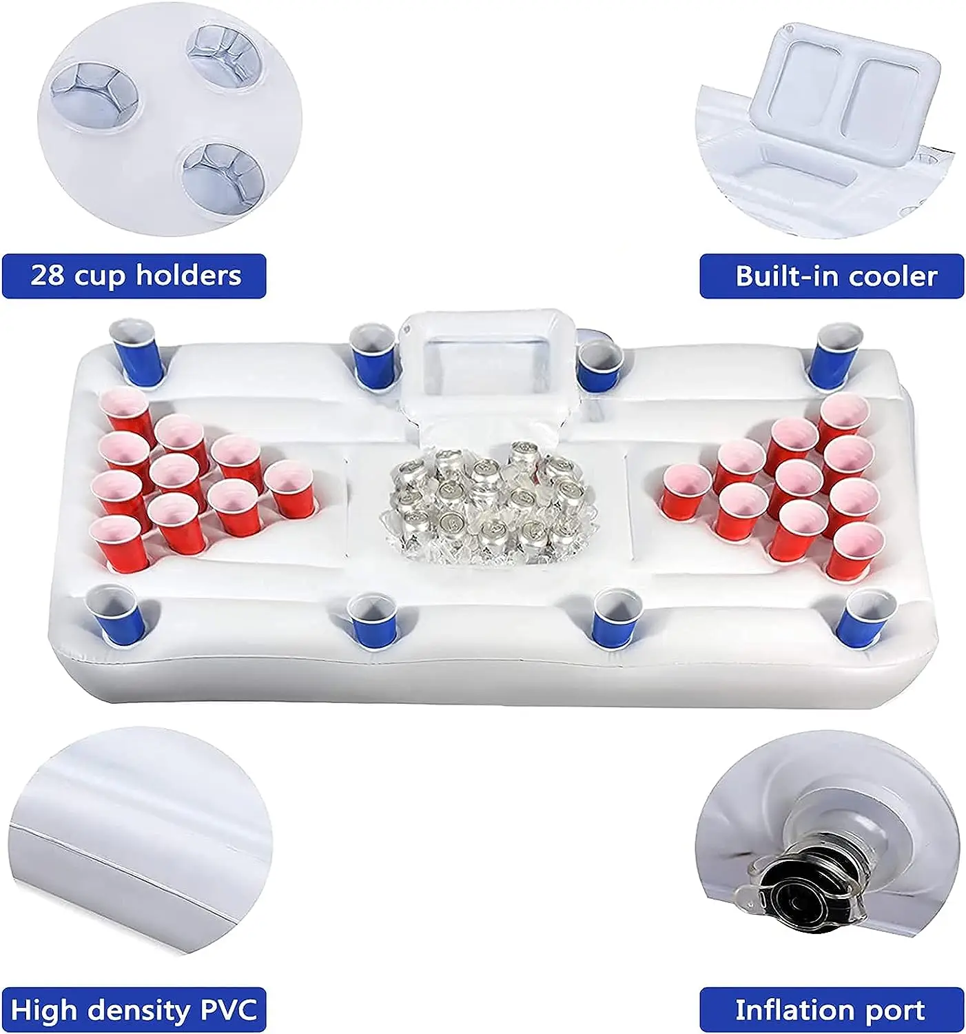 Hot selling Inflatable Party Pool Floating Beer Float With Cooler Floating Pool Party Game Raft And Lounge