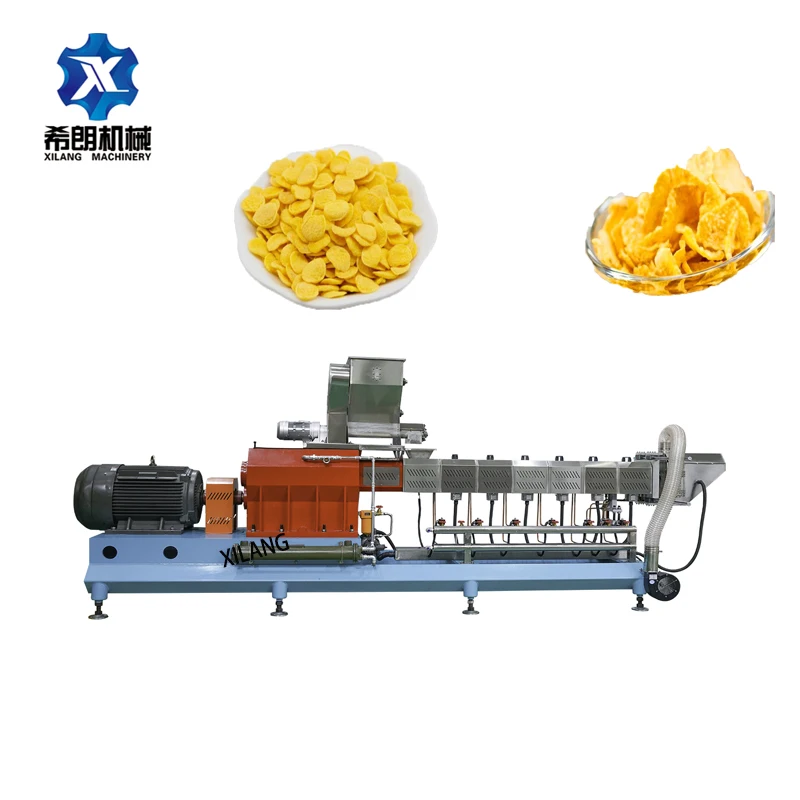 Wholesales Price Puffed Corn Flakes Twin Screw Extruder Machinery Line