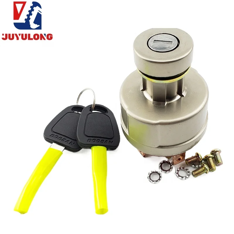 JUYULONG для Doosan Daewoo DH150 220 225 300-7-9-5 выключатель зажигания экскаватора Электрический дверной замок 2549-1153B