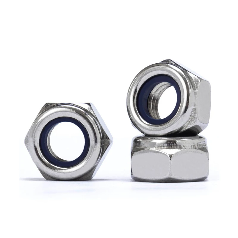 Hex Lock Nuts Stainless Steel Six Angle M5 M12 M4 1/4 Inch Customized Hexagonal Locknuts