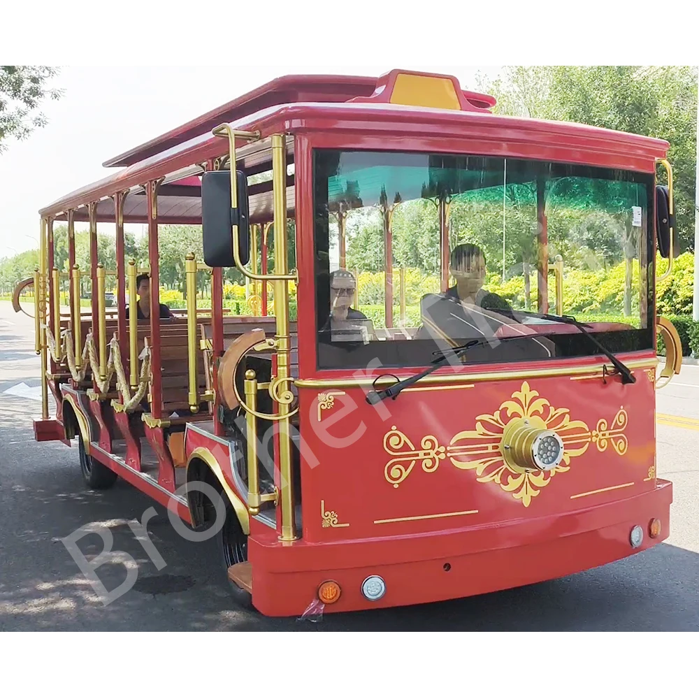 23 passengers electric sightseeing car /sightseeing bus/tourist electric car without door used in scenic aear