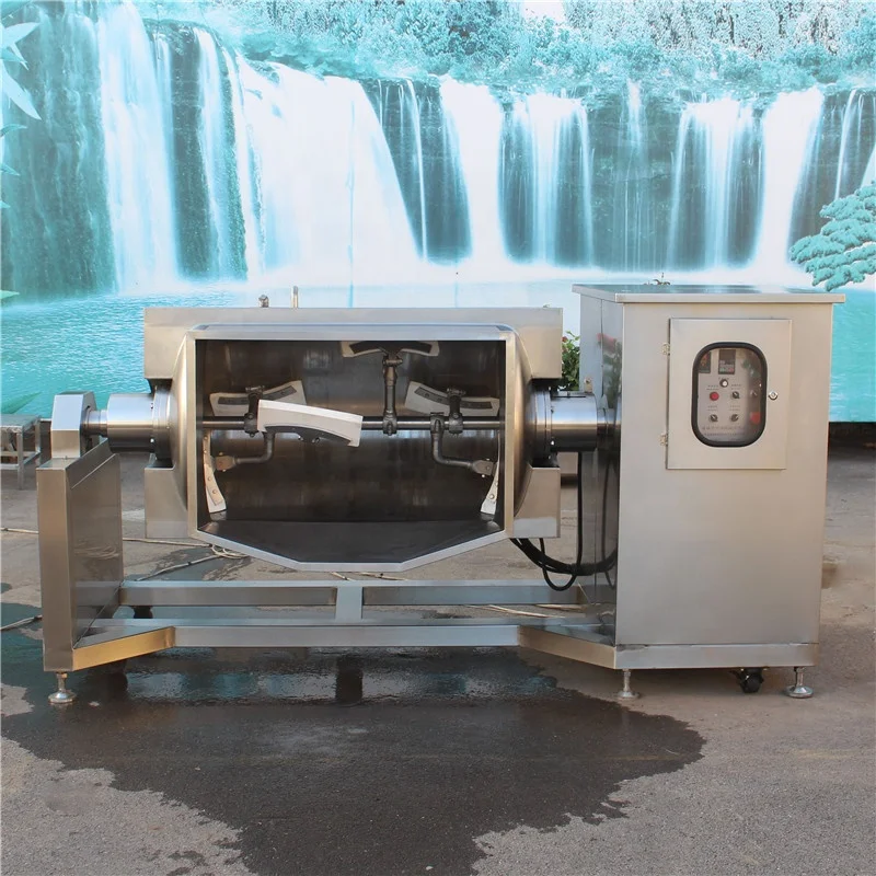 Industrial big capacity steam heating horizontal inclinable cooking mixer for coco syrup and Sugarcane syrup