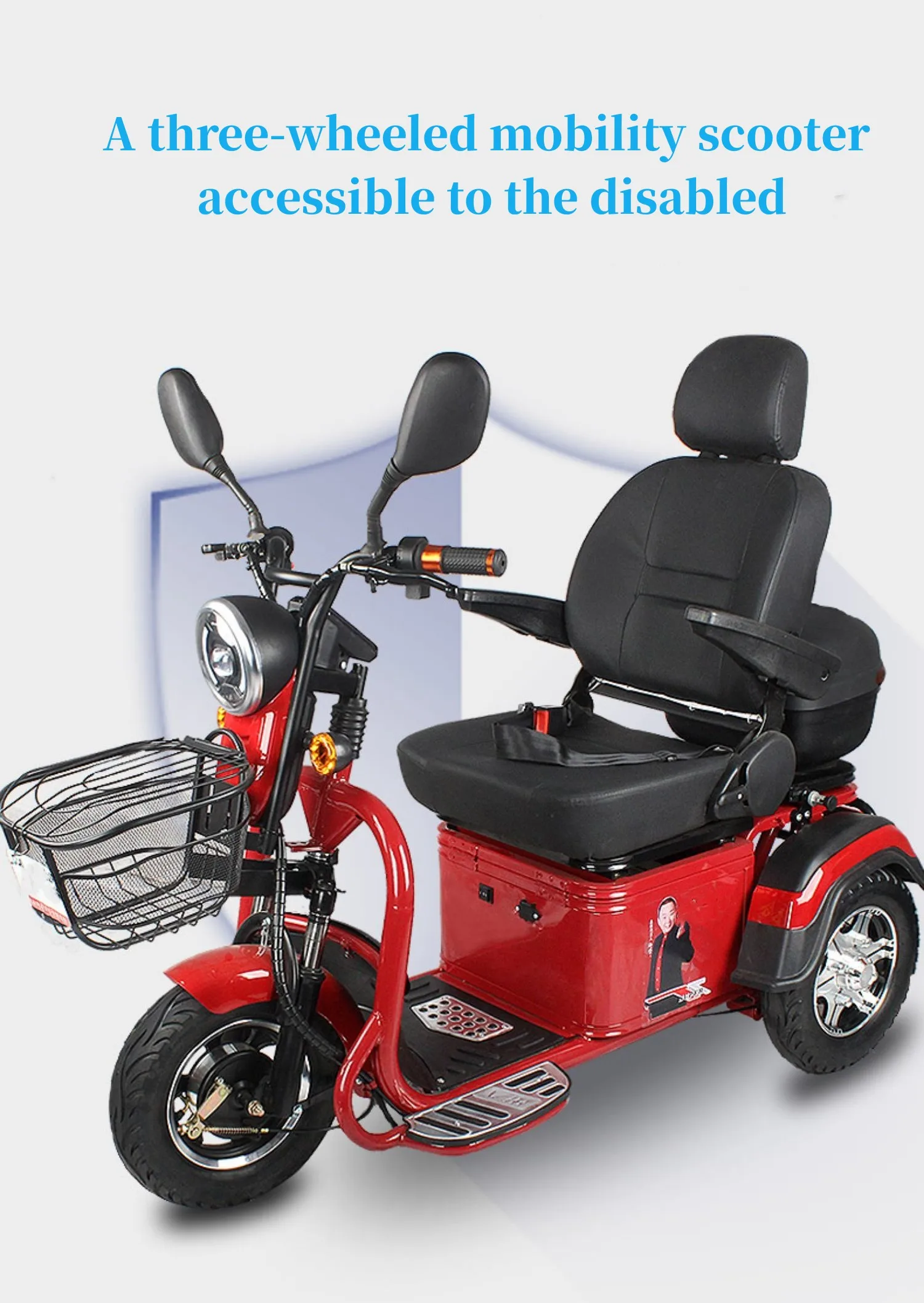 3 Wheel Mobility Scooter handicapped scooter for disabled/handicapped Elderly Electric Tricycle Cargo Home Use Electric Tricycle