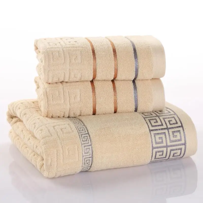 
HOT logo custom water absorbency 3pcs gift box hand towel 100% cotton bath towel set 