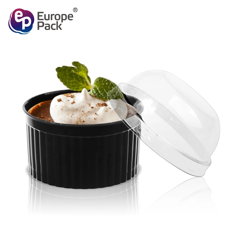 Yogurt Smoothie Cups Manufacturer Ps Round Bottom Plastic China 110ml Plastic Cups with Dome Lids