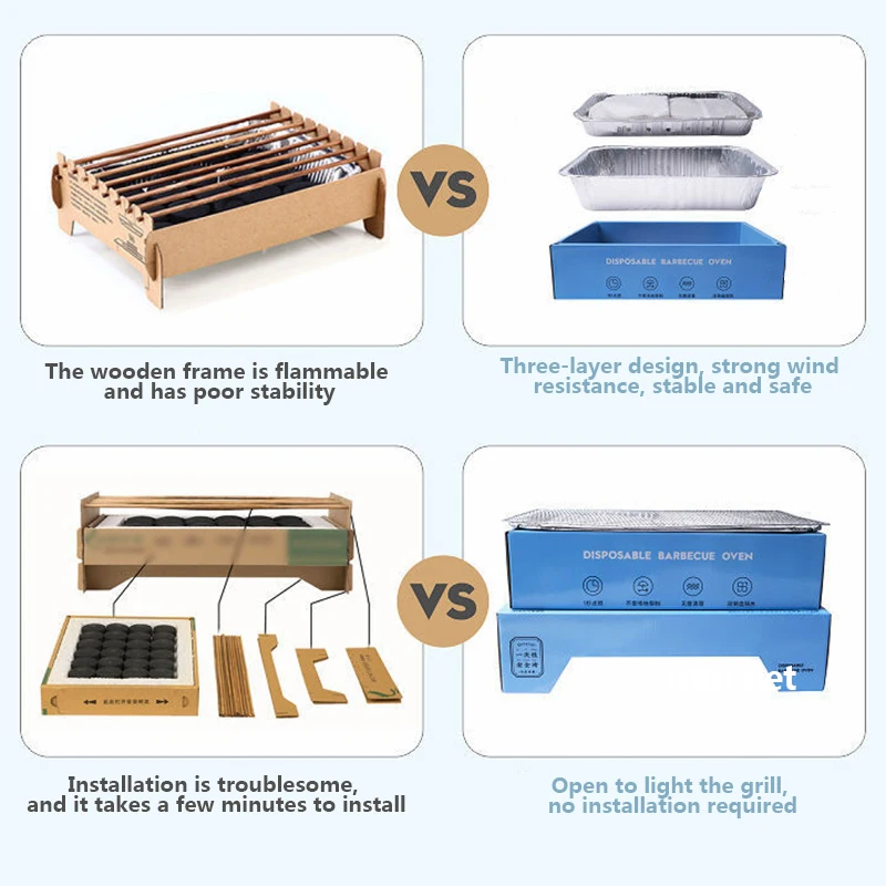 Chinese Wholesale Wood Pellet Bbq Grill Charcoal For Sale Portable Outdoor Picnic Disposable Bbq Grill