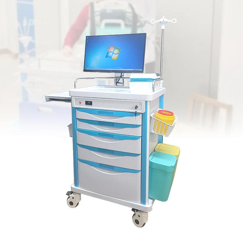 ORP Medical Mobile Nurse Station Computer Workstation Medical Nursing Trolley Telemedicine Cart Hospital Trolley Price
