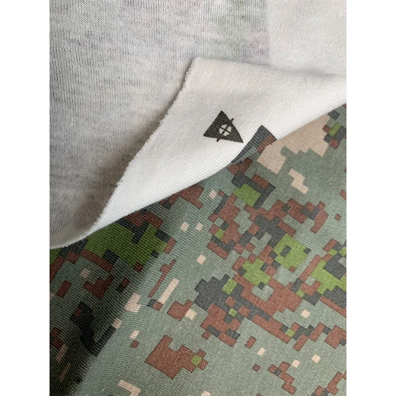China Knit FR Jersey Grey Spandex Waterproof Black Tricot Forest Uniform Woodland Camouflage Print Fabric For T-shirt