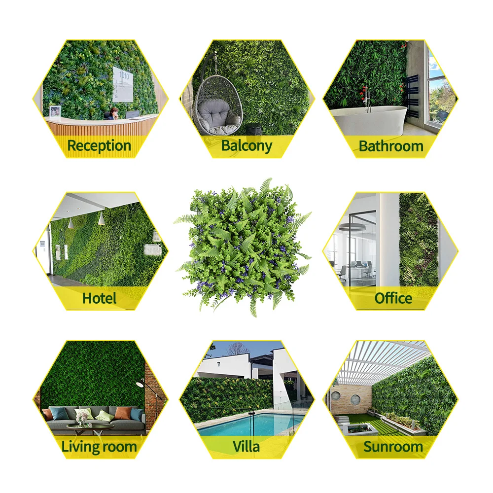 Hot selling artificial grass wall decorative fake leaves artificial plants manufacturer for home decor indoor