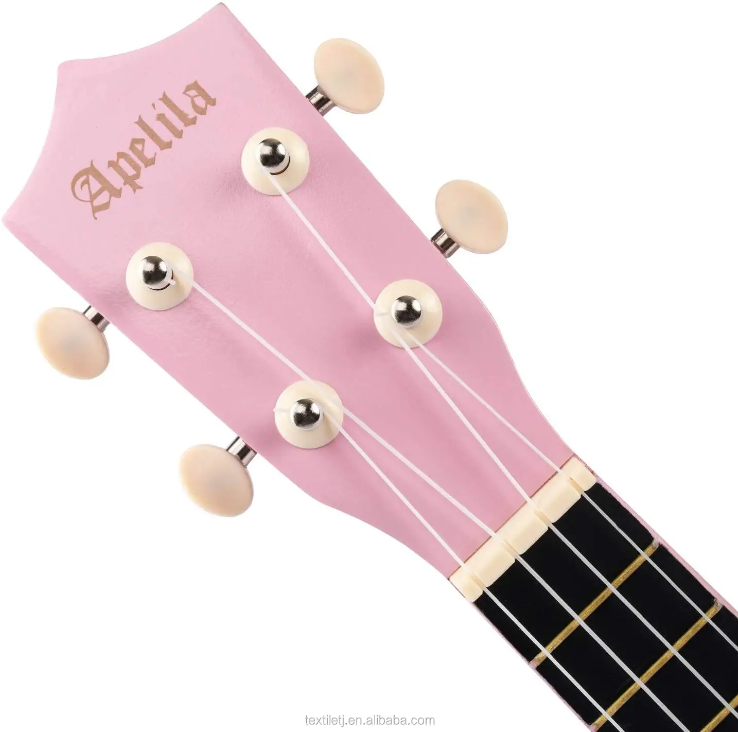 21 inch Soprano Ukulele Acoustic Mini Guitar Musical Instrument with Bag, Pick, Strings, for Beginner Light Pink