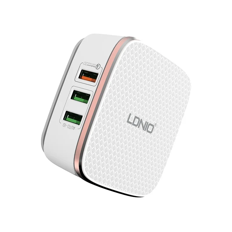 LDNIO 2019 New Universal 5V 2.4A 6 USB Port Auto-ID with QC 3.0 USB Adapter, popular home multi-function smart charger A6704