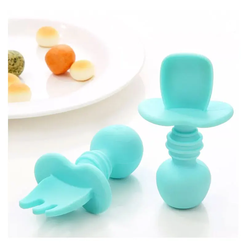Toddler Babies Children Feeding Training Flexible Bend Spoons Forks Set