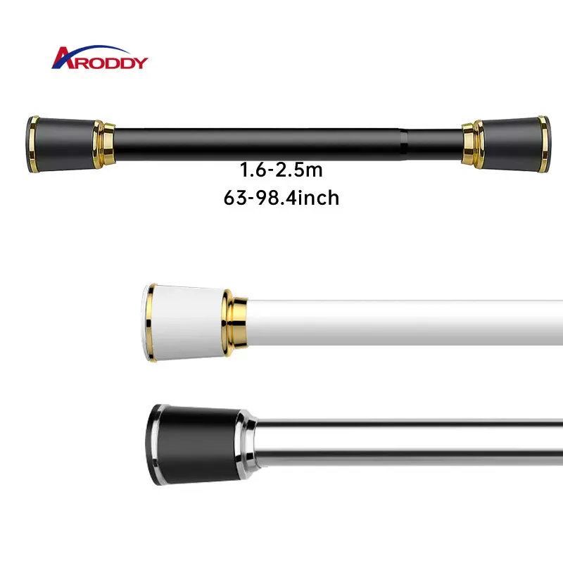 Yarun Multifunction 1.6-2.5m Portable Metal Curtain Tubes Scalable Metal Curtain Poles for the Living Room Decorative