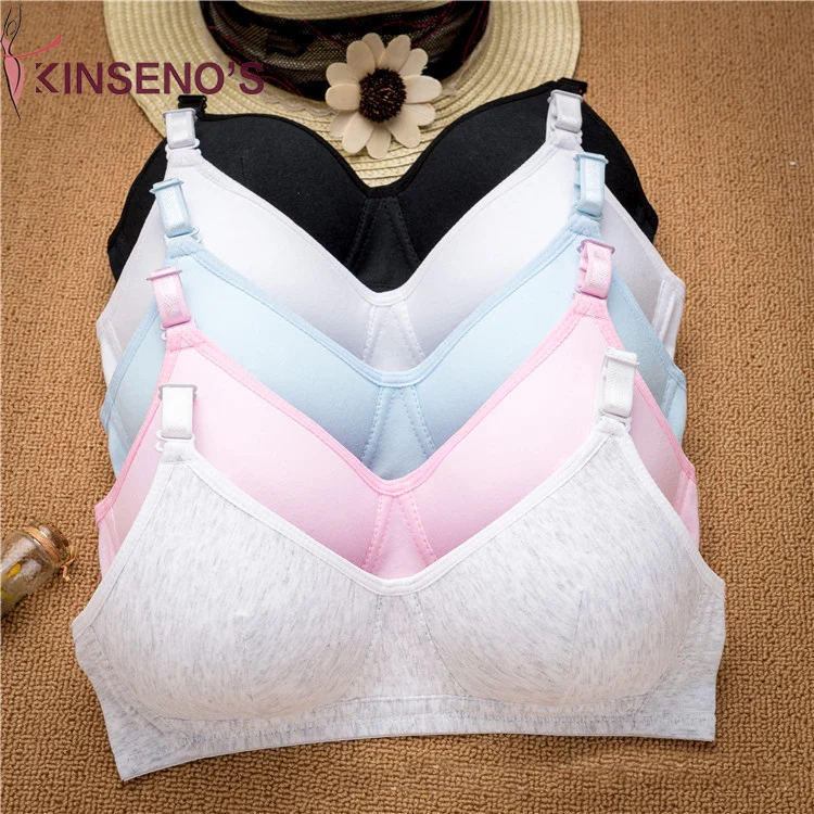 Wholesale Custom Students Solid Wireless Adjustable Soft Push Up Women Cotton Bra