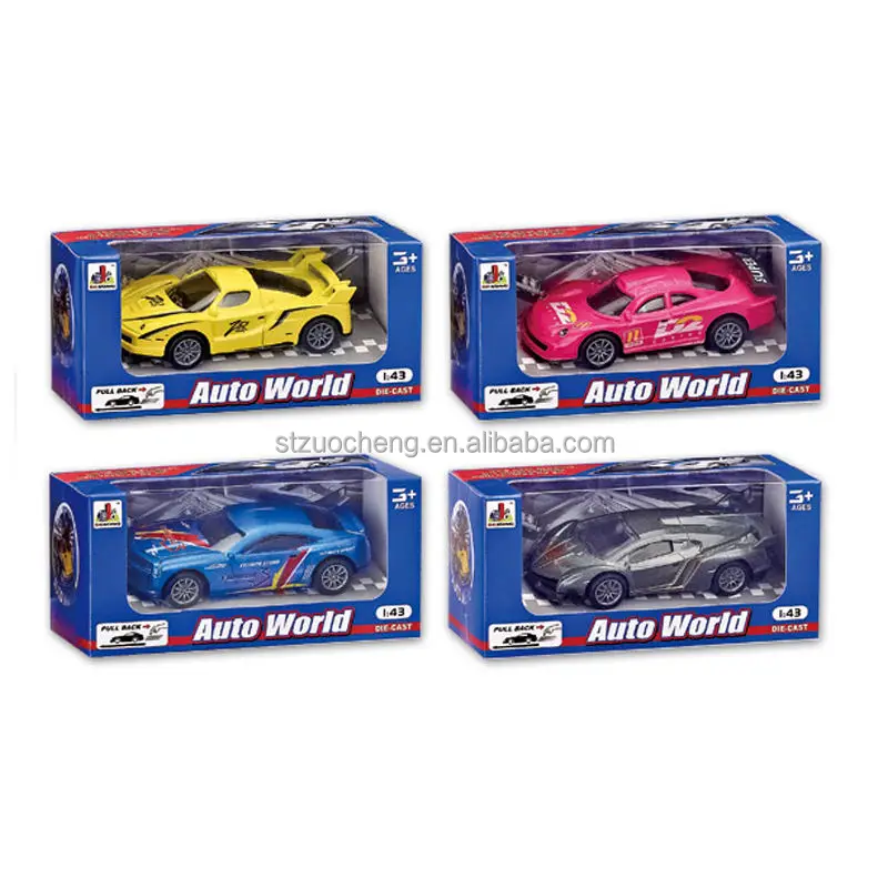 Wholesale escala 1:43 model cars diecast Mini Alloy Racing Pull-back Vehicle Model Car For Kids