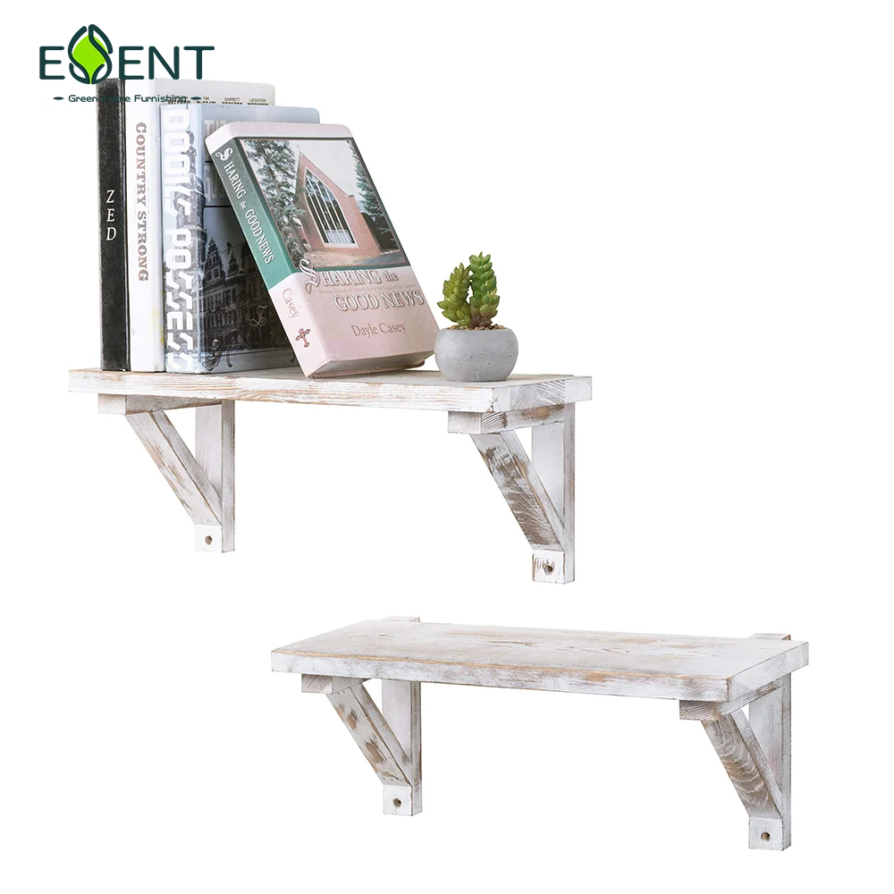 Vintage Wall Shelves Home Decor Whitewashed Wood Cafe Shelf With Wooden Brackets Farmhouse Wall Mounted Shelves