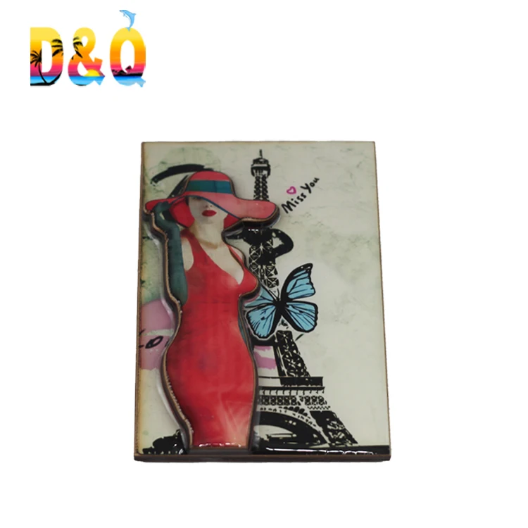 Custom design wood epoxy fridge magnet souvenirs from italy