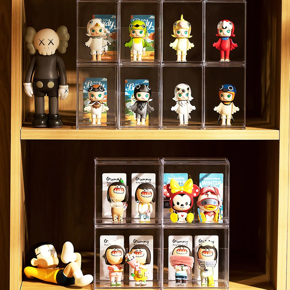 Clear Toy Figure Display Cases For Blind Box Mini Figure Toy Mart Bearbrick Container