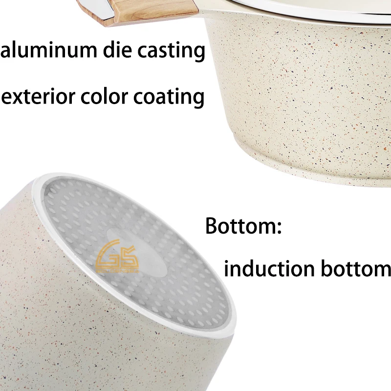 7pcs aluminum polished kitchen die cast granite cook duty cooking pots price press aluminum cookware set casserole of 7 pieces