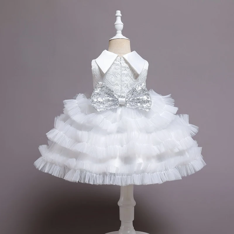2023 Новое поступление, эксклюзивная одежда для малышей, Многоярусное праздничное платье для девочек, платья-пачки без рукавов для девочек, для детей