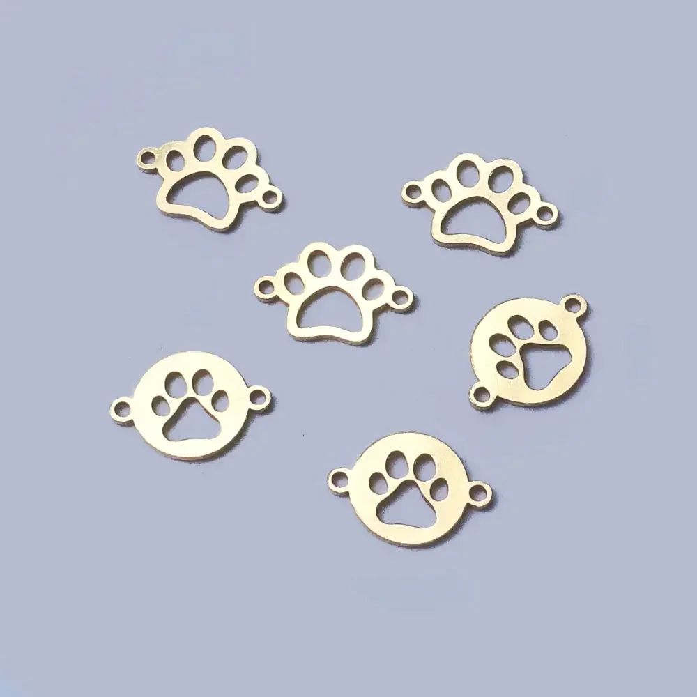Permanent Jewelry 14k Gold Filled Dog Paw Charm Sterling Silver 925 connectors for Women DIY Making