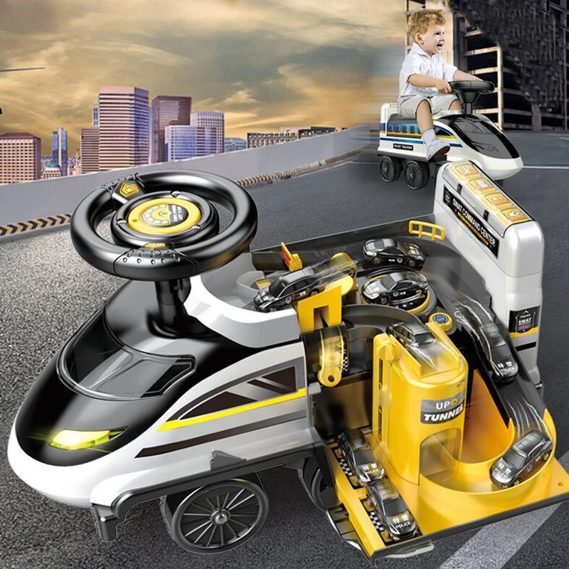 Free wheel story machine adventure subway train truck sliding baby toys ride on car kids