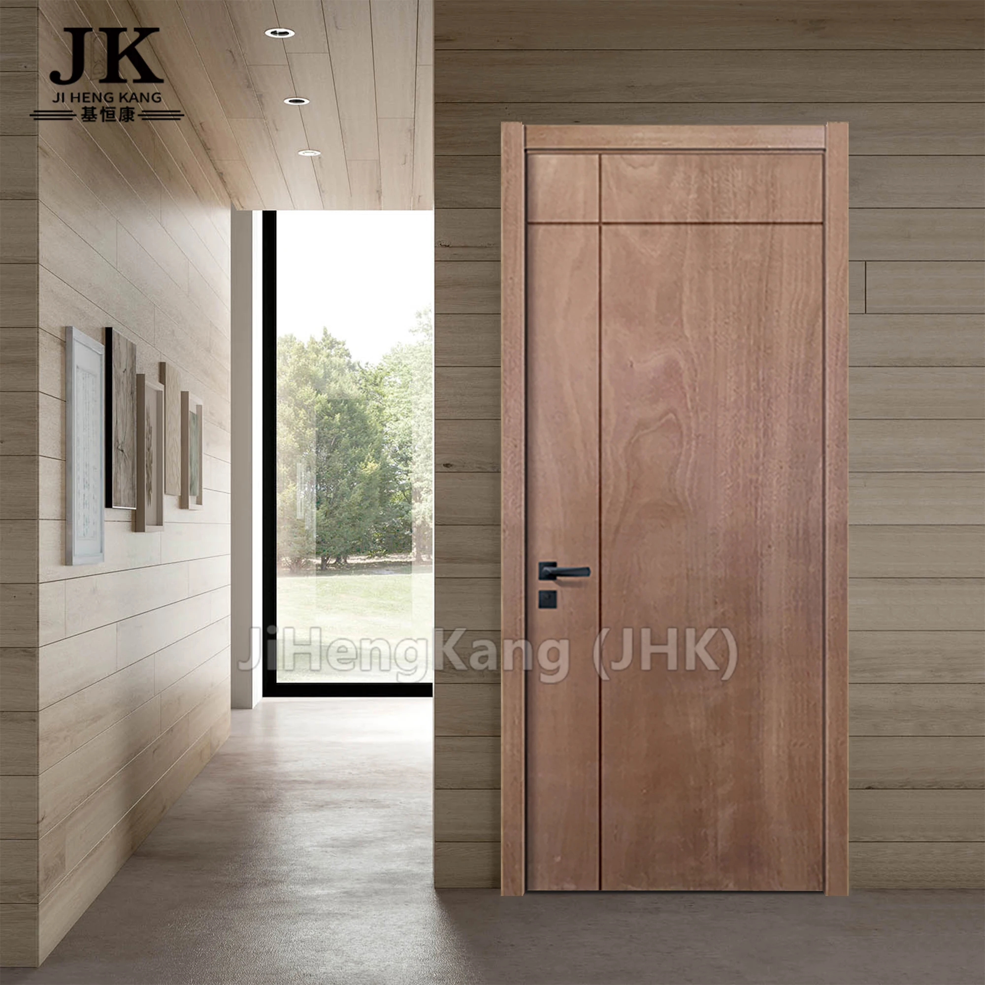 JHK-FC12 Wood Doors Interior Room Apartment Flat Teak Wood Main Door Designs Wood Veneer Door