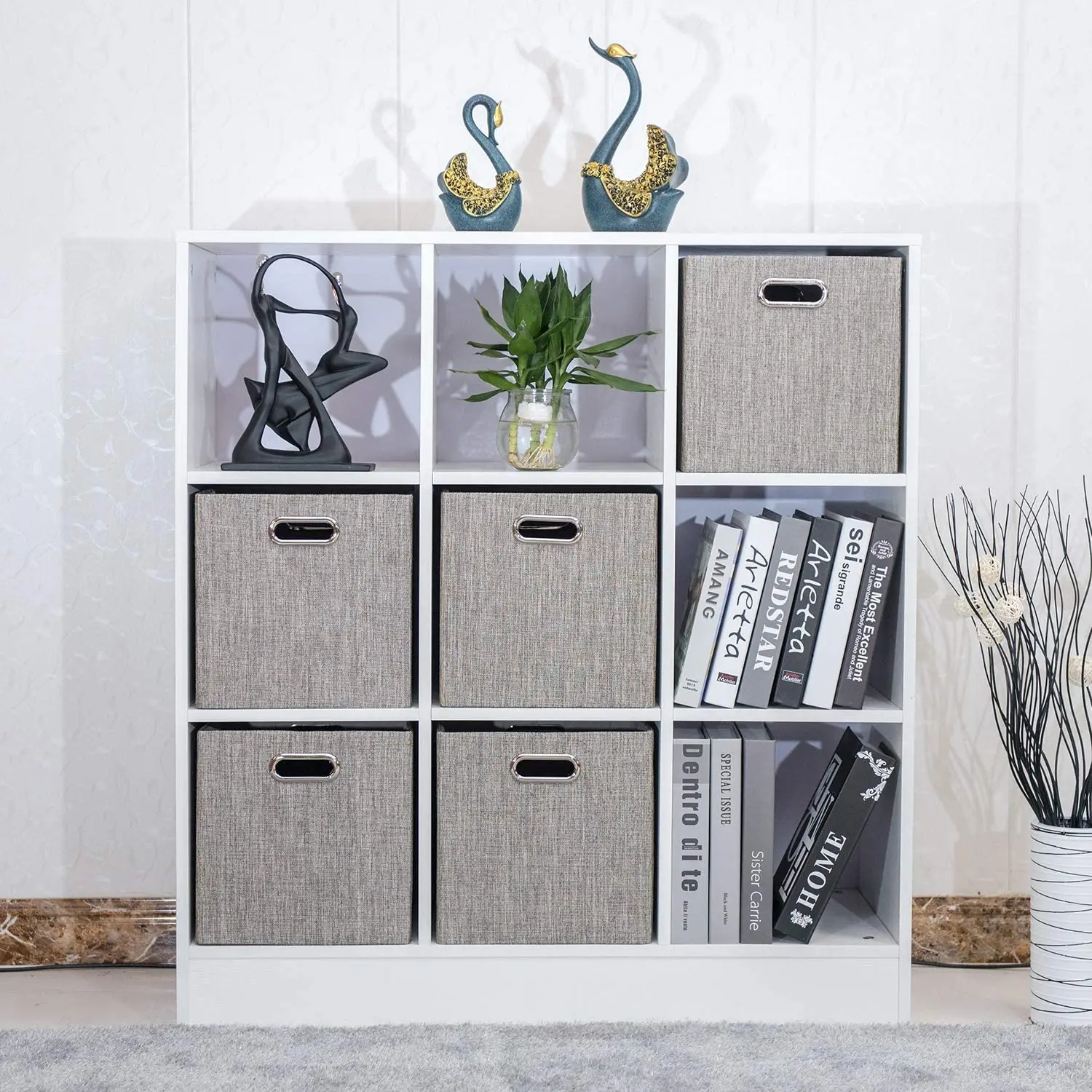 Collapsible Fabric Storage Bins with Metal Handles for Wardrobe Clothes Organizer Home Storage Organization