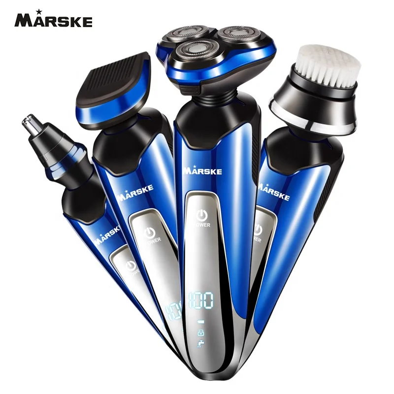 Лидер продаж профессиональный набор MARSKE 4 в 1 для ухода за лицом с ЖК-дисплеем аккумулятором триммер бороды роторные