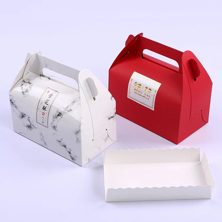 Cheap Factory Price disposable cake take away box with handle