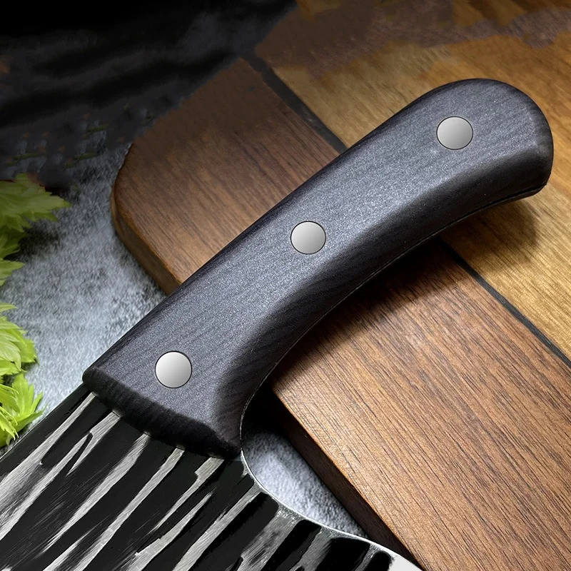 Factory Direct Dual-Use 3Cr14 Stainless Steel Fish Head Kitchen Chef Knife Sharp Meat Knife with Wood Handle