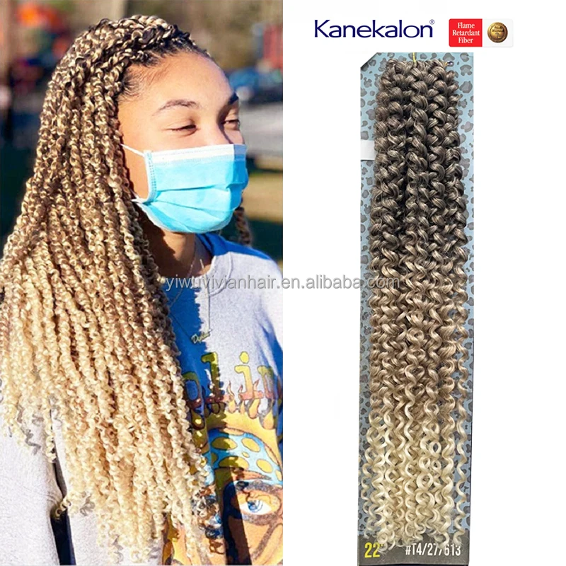 Wholesale Godtress Pre Passion Twist Braid Hair Ombre Water Wave 22 Inch-24inch Crochet Dreadloc Hair Extension