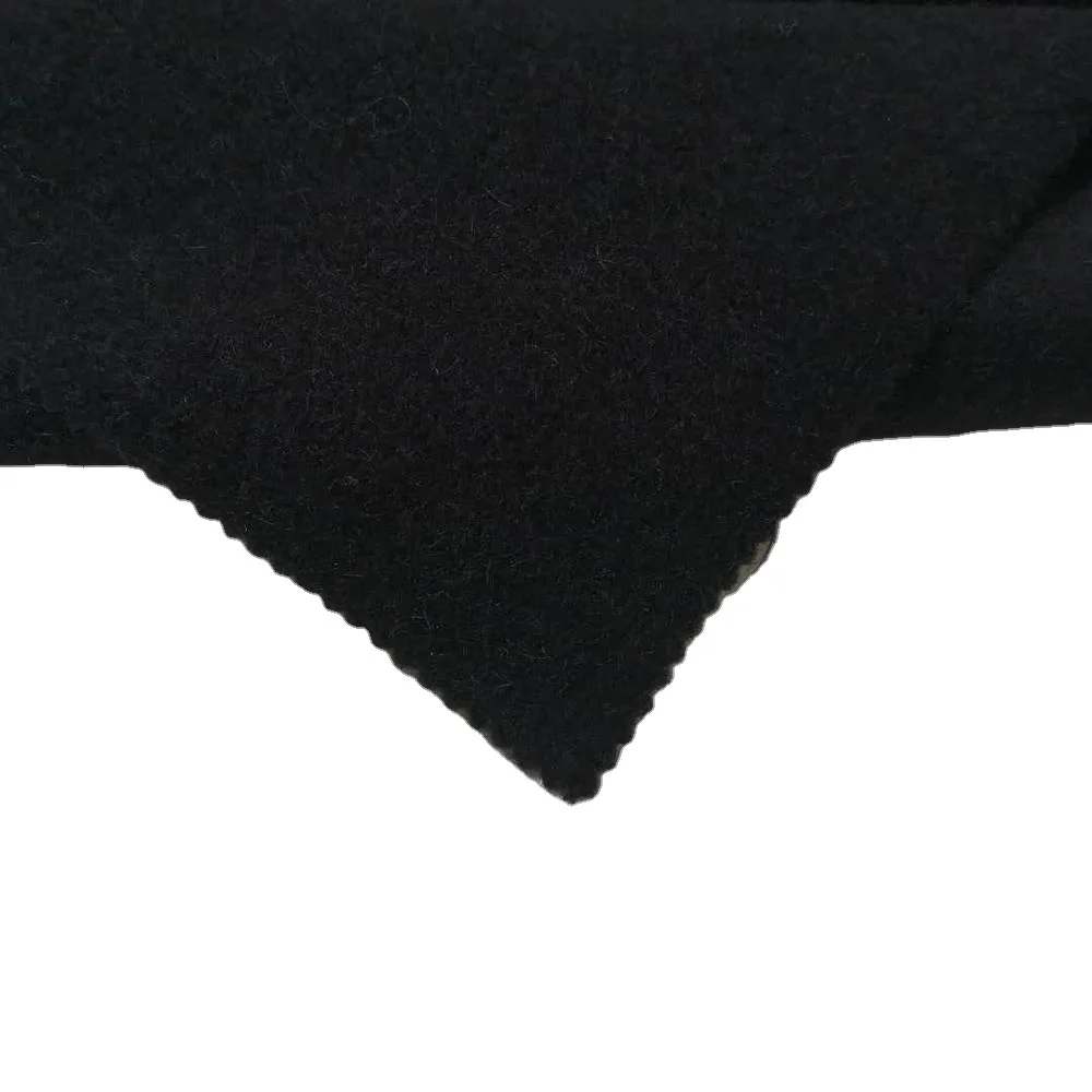 Black knitting plain wool blend fabric for winter garment