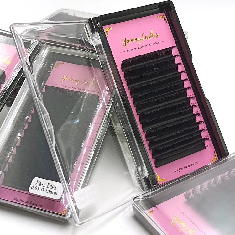 Yummylash Wholesale Private Label Eyelash Extensions Supplies Individual Cashmere Classic Flat Easy Fan Volume Lash Extensions